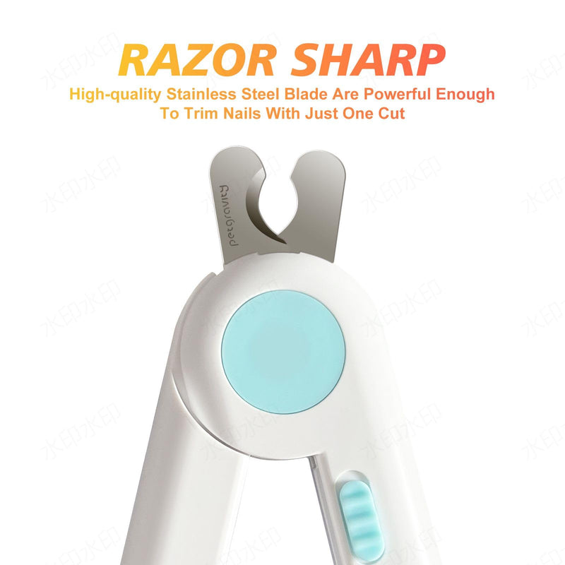 Pet Nail Clippers with Light - Safe Trimming for Cats & Dogs, Illuminates Quick to Prevent Overcutting, Includes Nail File for Thick Nails - PawsPlanet Australia