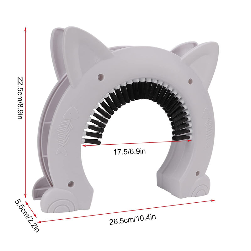 Stainless Steel Large Pet Cat Pass with Grooming Brush for White Cats - Interior Door with Needle