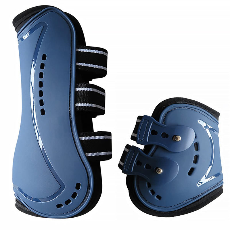Horse Boots Open Front Jumping Tendon Sport Boots, Hind Fetlock Boots, Secure Leg Protection, Classic Breathable Equine Supplies, Set of 4 Large Blue - PawsPlanet Australia