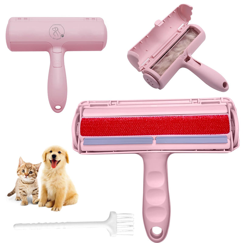 Extra Sticky Lint Roller for Pet Hair Removal – Ideal for Dogs & Cats | Effective Pet Supplies & Grooming Tools | Cat and Dog Hair Remover for Couch & Furniture | Travel Size Lint Roller Pink - PawsPlanet Australia