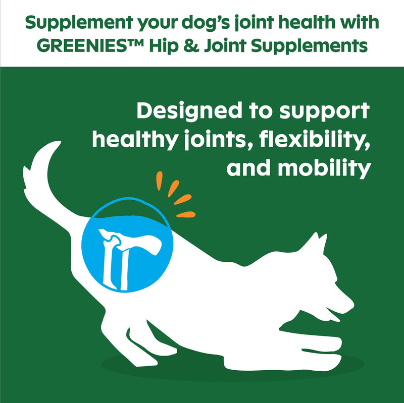 GREENIES Supplements Hip & Joint Supplements for Dogs With Glucosamine and Chondroitin, 30 Count Chicken-Flavor Soft Chews Dog Joint Supplements