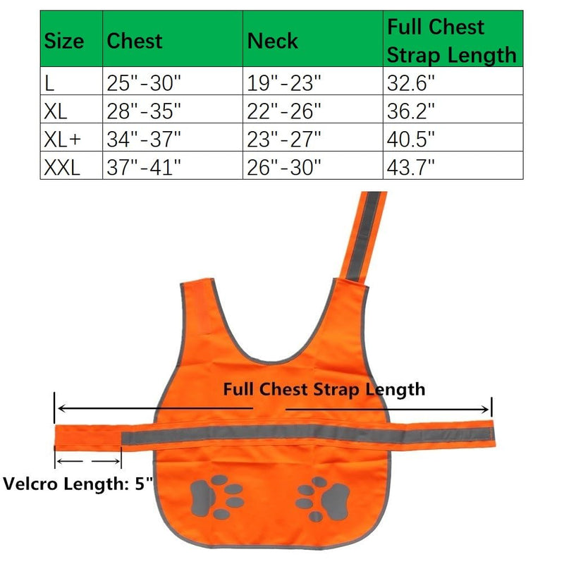 Dog Reflective Vest High Visibility Safety Jacket for Walking Running Hiking to Keep Dogs Visible Safe from Cars and Hunting Accidents Orange XL