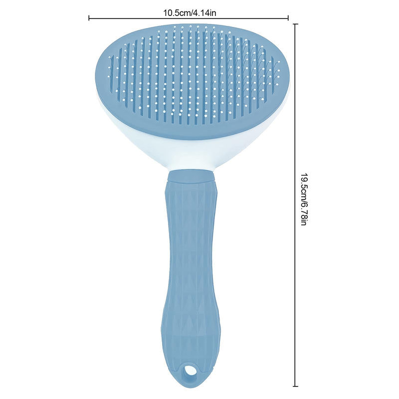 Cat Brush, Self Cleaning Slicker Brush, Skin-Friendly Grooming Tool for Cats & Dogs, Easily Removes Shedding Hair & Mats, Pet Massaging Tool for Long and Short, No Hair Build-Up, Easy to Clean Blue