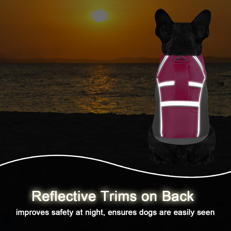 Dog Life Jacket, Reflective & Adjustable Dog Life Vest for Swimming & Boating, Ripstop Pet Safety Vest with Rescue Handle, High Buoyancy Dog Life Preserver for Small Medium Large Dogs Pink - PawsPlanet Australia