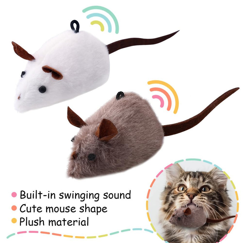 PAZ'S GIFT Cat Wand Toy, cat Stick Interactive Vocal Toy Mouse, Squeak, Mouse, cat Toy, cat Kick Toy, Suitable for All cat Types, 2-Pack - PawsPlanet Australia
