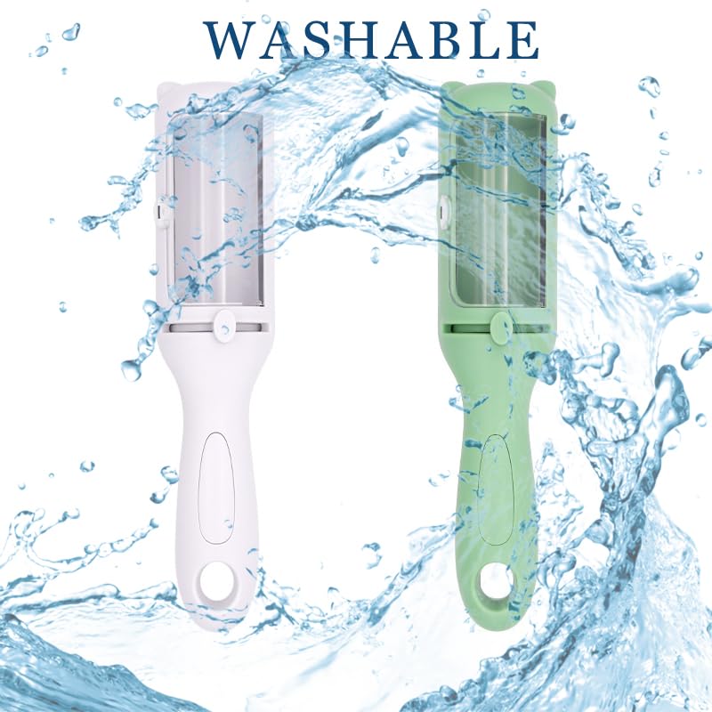 Cat Brush Pet Dry Cleaning Brush Cat Self Sticky Brush for Shedding and Grooming Long Short Hair Removal Comb with Recycling Box for Kitten Dog Rabbit Massage Roller Removes Loose Fur (Green) Green - PawsPlanet Australia