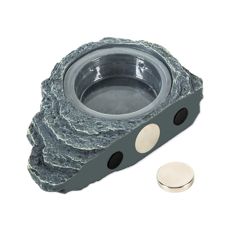 REPTIZOO Reptile Magnetic Feeder Ledge, Single Bowl Reptile Food Dish with 3PCS Feeding Cups Food Water Feeder for Crested Gecko Lizard Chameleon Pets Small - PawsPlanet Australia