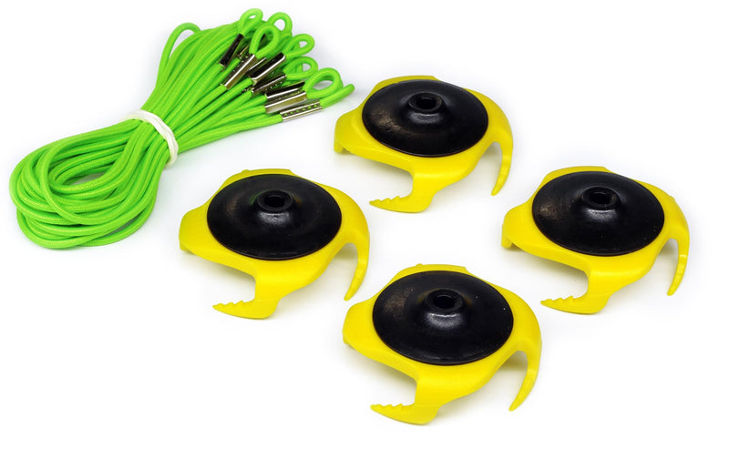 Tee Claw Golf Tee Holder, Golf Mat Tee, Golf Alignment String, Baseball Agility Training for Indoor and Outdoor, Made in The USA. 4 Pack Black / Yellow