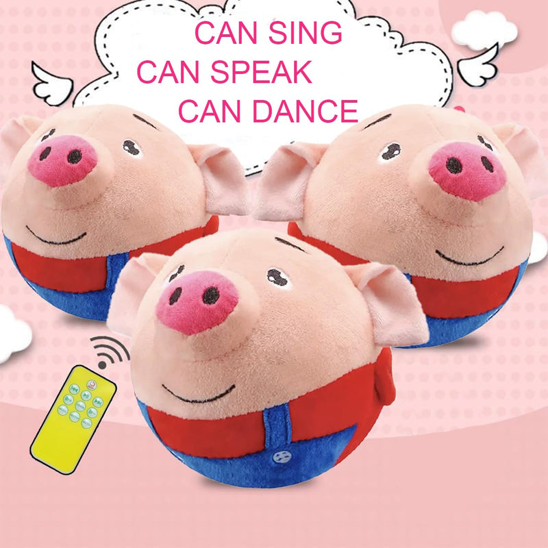 Active Moving Pet Plush Toy - Cute Squeaky Pig Dog Toy for Small Dogs, Talking and Singing Dog Toy, Washable Cartoon Pig Plush Sound Electronic Dog Toy for Pets, Cats, Dogs Red - PawsPlanet Australia