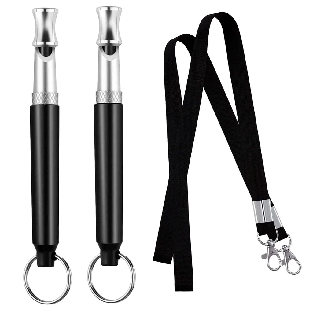 Dog Whistle with Strap Lanyards – 2 Pack Ultrasonic Silent Dog Whistle to Stop Barking Neighbour’s Dog – Stainless Steel High Frequency Professional Adjustable Dog Training Whistles