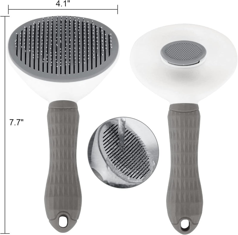 Self Cleaning Slicker Brush for Dogs & Cats Effortlessly Removes Loose Fur & Tangles - PawsPlanet Australia