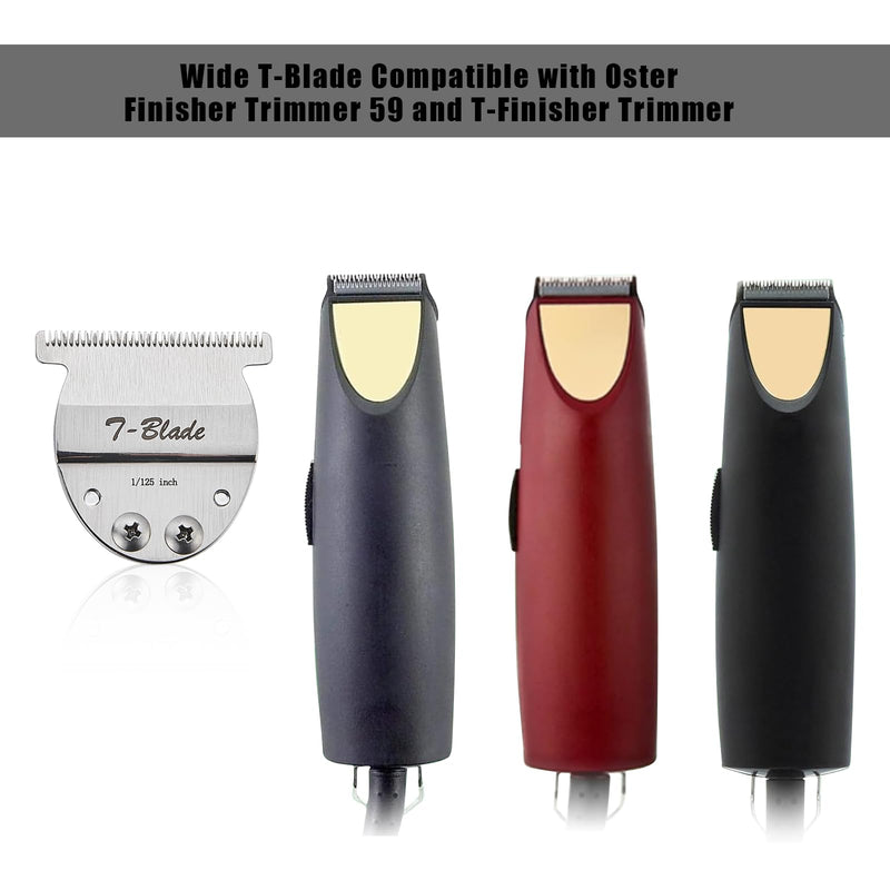 Wide T-Blade Compatible with Oster Finisher Trimmer Model 59 and T-Finisher Trimmer,For Creating Clean Hairlines or Grooming Small Pets Cuts Hair to 1/125"-0.2mm(2Pack)
