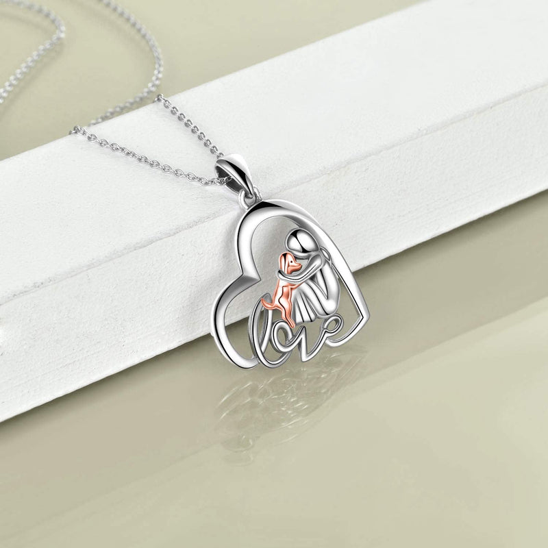 YFN Sterling Silver Keepsake Dog Pendant Necklace Dog Lover Memorial Gifts for Women Love Dog Necklace