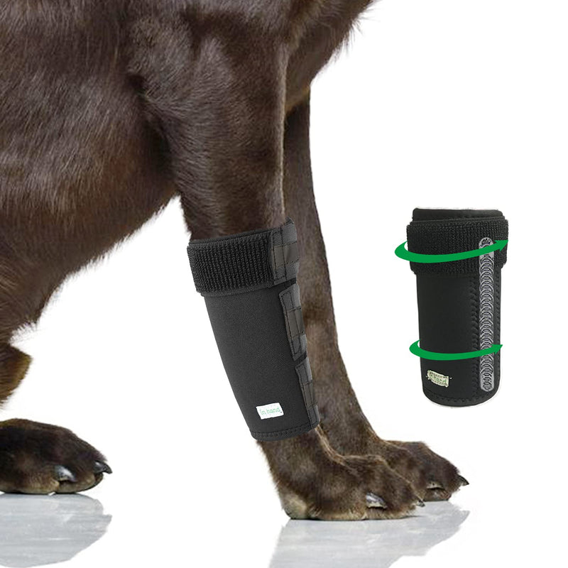 In hand Dog Front Leg Compression Brace, Pair of Canine Leg Wrap with Metal Strips & Safety Reflective Straps, Protects Wounds Brace Heals and Prevents Injuries and Sprains L-XL