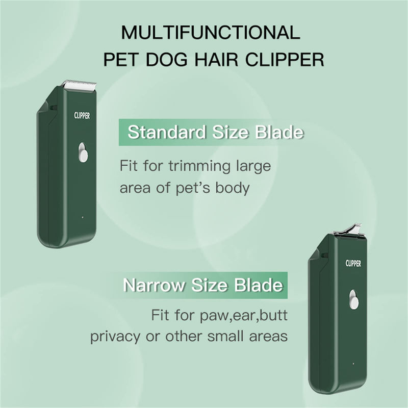 2-in-1 Professional Dog Grooming Kit - Low Noise, Waterproof, USB Rechargeable, and Safe Ceramic Blade - Gift for Dogs and Cats (Green) Map005-green - PawsPlanet Australia