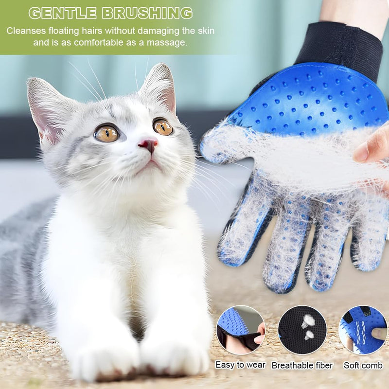 5PCS cat and dog hair removal flea comb set —long and short stainless steel comb teeth designed for removing pet hair and fleas and massaging pets. - PawsPlanet Australia