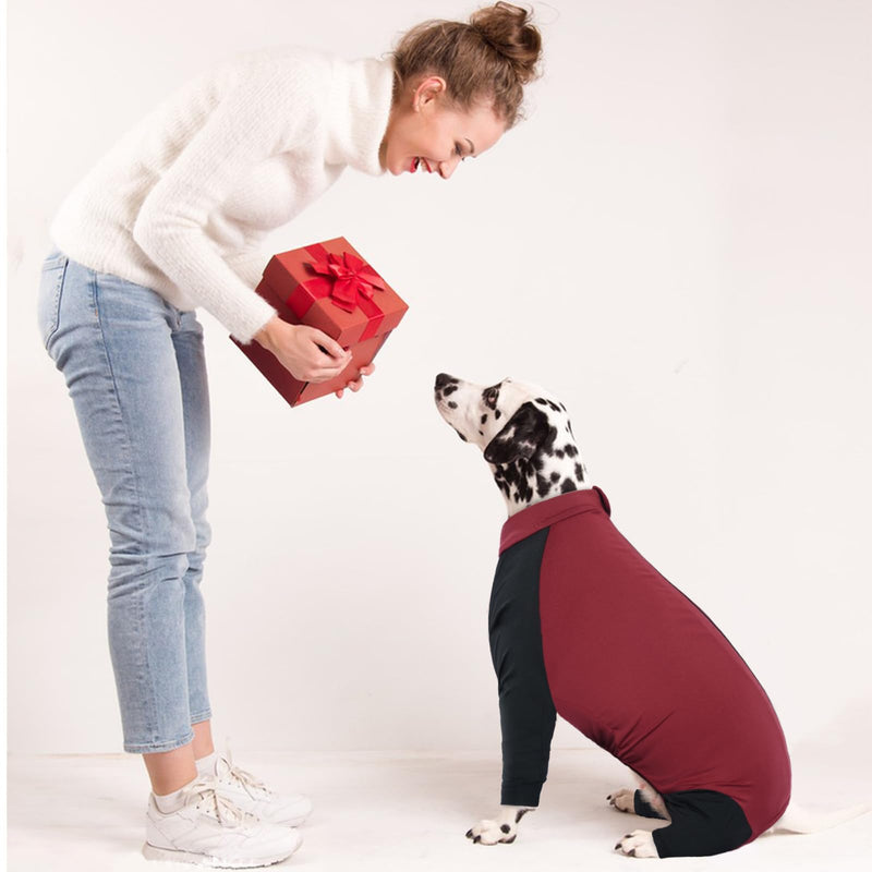 Dog Pullover, Dog Recovery Suit Long Sleeve(Red, L) Large Red