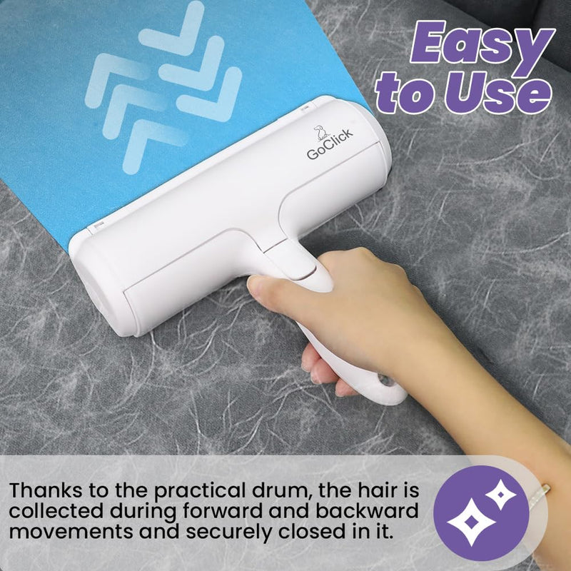 The GoClick Roller Pet Hair Removal Tool effortlessly removes dog and cat hair from furniture, clothes, and more. Durable, easy to use, and built for a cleaner, fur-free home. - PawsPlanet Australia
