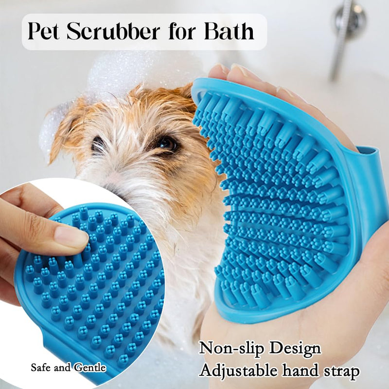 6 Pcs Pet Washing Grooming Kit,Includes Dog Washing Gloves,Dog Bath Brush,Dog Toothbrush Finger Sleeves,Cat and Dog Bathing,Supplies Silicone Material,Meet Pet Care Needs - PawsPlanet Australia