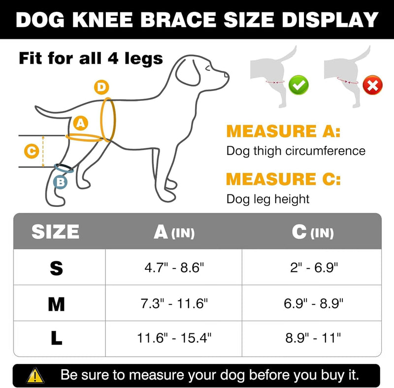Dog Knee Brace Leg Braces - Dog Canine Knee Stifle Brace Wrap Dog Knee Brace for Torn ACL Hind Leg Joint Pain Muscle Sore Pet Brace Reduces Pain and Inflammation (M) - PawsPlanet Australia