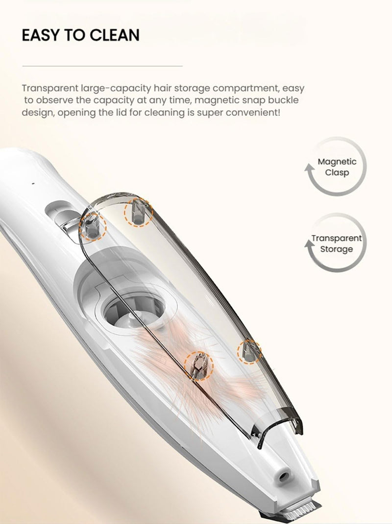 Dog Grooming Clippers Paw Trimmer with Hair Vacuum, LED Light, 9mm Blade, 35dB Low Noise, Rechargeable Clipper, Cordless Hair Trimmer & Dog Grooming Kitfor Paws, Ears, Face, Rump - PawsPlanet Australia
