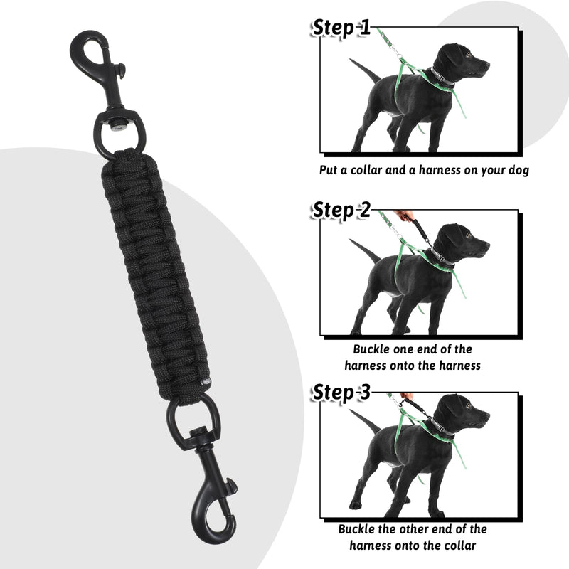 Dog Collar Safety Clip, Double Ended Prong Collar Safety Strap Backup Clasp Dog Harness Leash Connector Collars to Vests for Hiking Walking and Running - PawsPlanet Australia