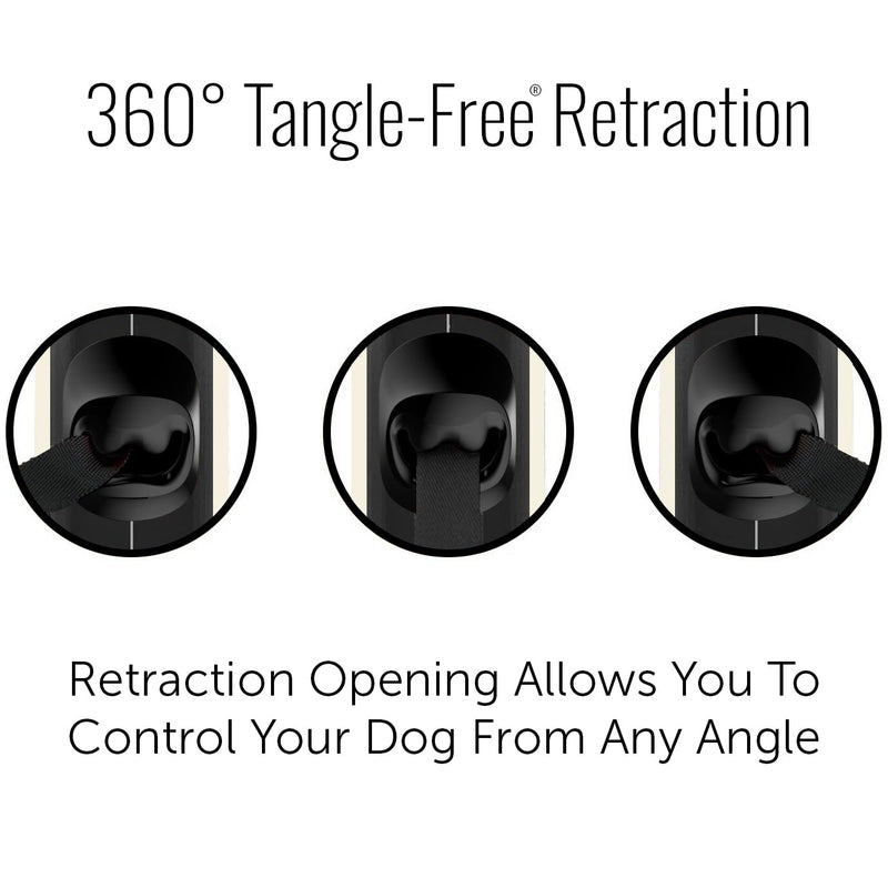 TUG Oval 360° Tangle-Free Retractable Dog Leash with Integrated Waste Bag Dispenser (Small, Cream) Small - PawsPlanet Australia