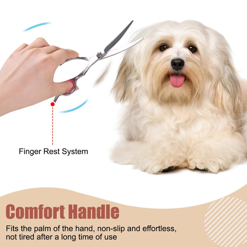 Dog Grooming Scissors, 6" Curved Cat Pet Groomings Shears Stainless Steel Cat Hair Cutting Eye Trimming Scissor for Dog Grooming Family Use - PawsPlanet Australia