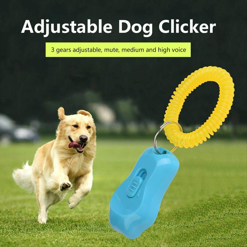 Adjustable 3 Gears Pet Dog Training Clicker Paw Shaped Pet Training Clicker Durable Lightweight with Wrist Strap for Cats Birds (Blue) Blue - PawsPlanet Australia