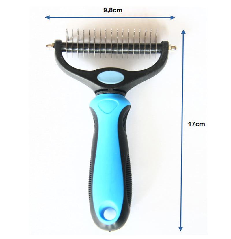 Dog/Cat Brush for Medium Length Fur Brush Undercoat Comb Undercoat Comb Tangles Curry Comb Grooming Brush Hair Removal Thinning 17+9 Double Sided Teeth Pet Dog Cat - PawsPlanet Australia