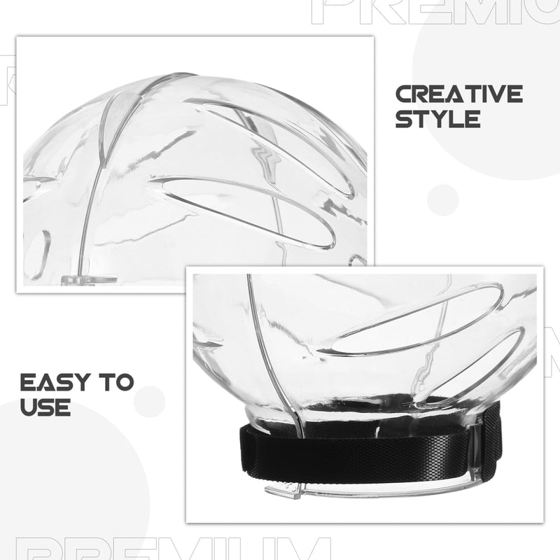 POPETPOP Cat Muzzle for Grooming: Cats Grooming Helmet - Kitten Transparent Muzzle with Breathable Hood for Kitten Dog Pet Bathing Shaving, Trimming Nails 13.5x11cm - PawsPlanet Australia