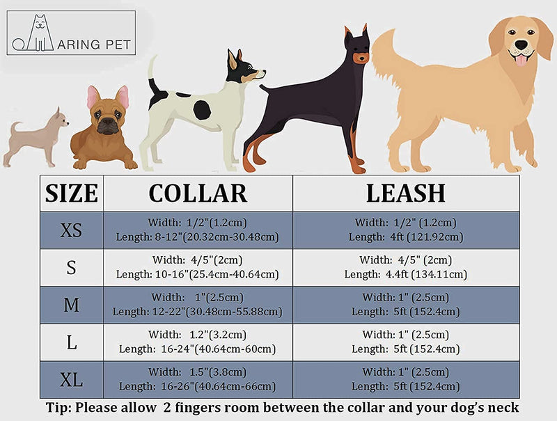 ARING PET Velvet Dog Collar and Leash Set, Soft Purple Dog Collar and Leash, Adjustable Collars for Dogs Small
