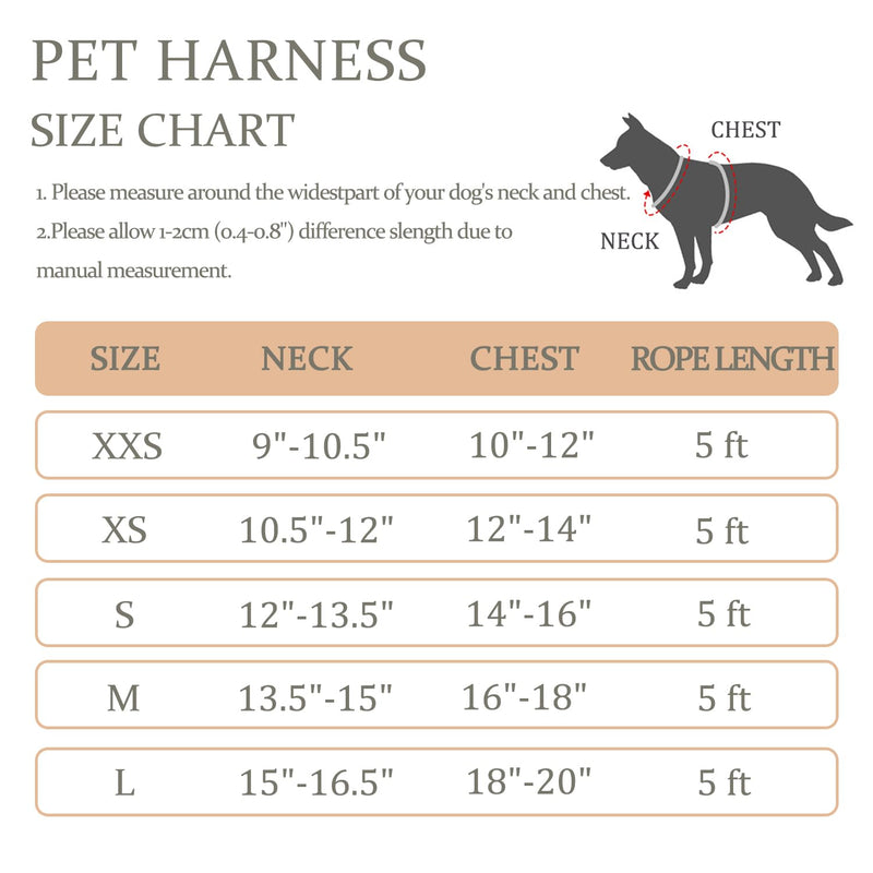 BOOMIBOO Dog Harness with Leash Set, No Pull Adjustable Reflective Step-in Puppy Pet Vest Harnesses for Small Medium Large Dogs and Cats,Pink XS XS(Chest:12"-14") Pink - PawsPlanet Australia