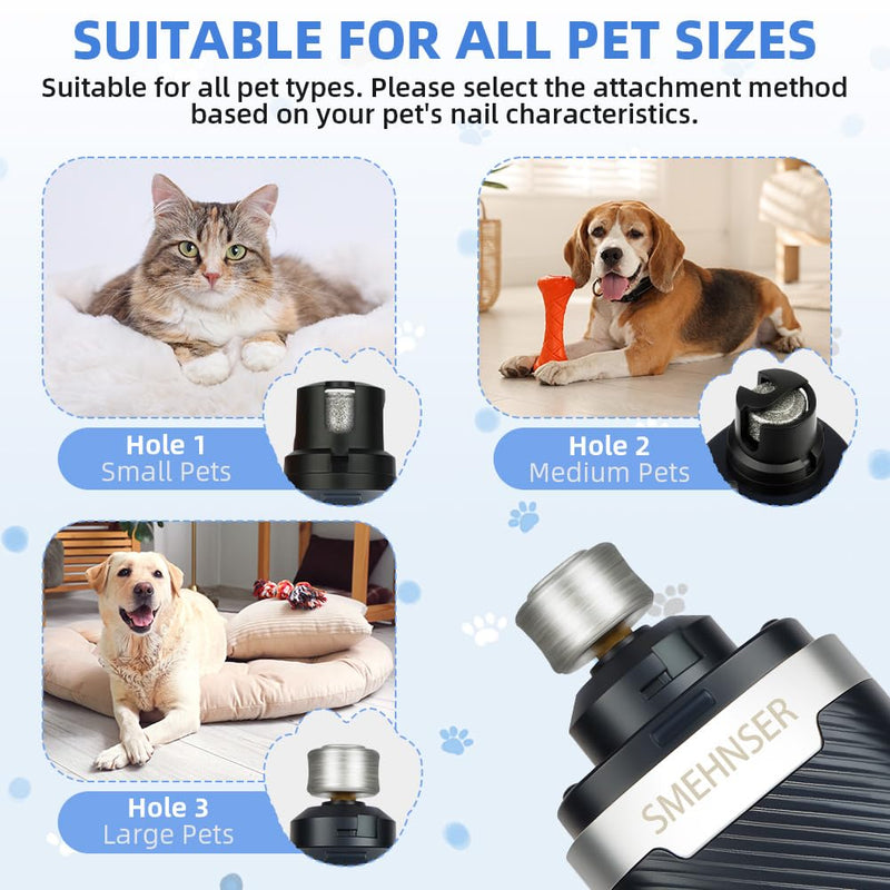 Dog Nail Grinders Upgraded Super Silent Cat Claw Nail Clippers 3-Speed Electric Pet Electric Nail File Nail Scissors Nail Trimmer File with 2 LED Lights for Small to Large Dogs(Navy Blue) Pet Nail Filer-m8-navy Blue - PawsPlanet Australia
