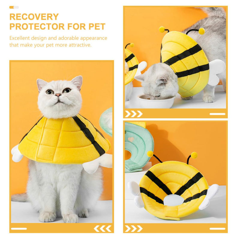 PRETYZOOM Creative Bee Surgery Neck Collar made of Sponge and Cotton Foldable Protective Collar for Dogs and Cats against Scratching and Licking Comfortable Pet Collar