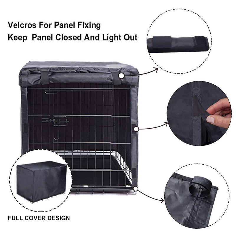 Black Dog Crate Cover for 24 36 42 48 Inches Metal Crates Wire Dog Cage,Pet Indoor/Outdoor Durable Waterproof Pet Kennel Covers(42 inch) 42-INCH