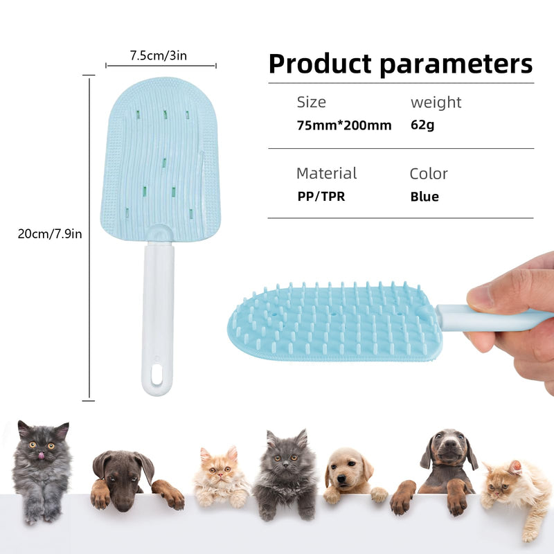 Pet Ice Cream Massage Comb, Cat Double-Sided Grooming Brush, Cat Tongue Brush for Cats Grooming Easily Removes Fur Reducing Hairballs (Blue) Blue - PawsPlanet Australia