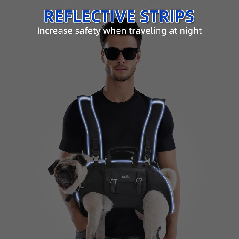 Dog Backpack Carrier for Dogs,Dog Lift Harness,Adjustable Padded Breathable Straps for Dogs, Disabled, Joint Injuries, Arthritis,L L（18.5-30lbs） Black - PawsPlanet Australia