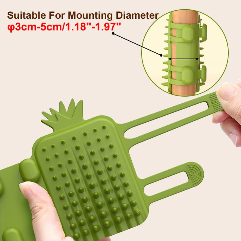 DONGKER Cat Self Groomer,2 PCS Silicone Pet Corner Massage Combs Cat Face Scratcher for Kitten Cats(fit φ1.18"-1.97" Table Legs Climbing Frame)