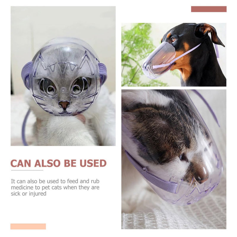 Reusable compact pet muzzle for kittens made of polypropylene. Easy to put on. Protects against bites during feeding and bathing.