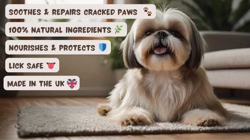 PAWSOME BALM - 100% Natural Dog Paw and Nose Balm - Soothes & Repairs Cracked Paws, Nourishes & Protects, Lick-Safe Moisturizer - Made in the UK - 60g 60 Grams