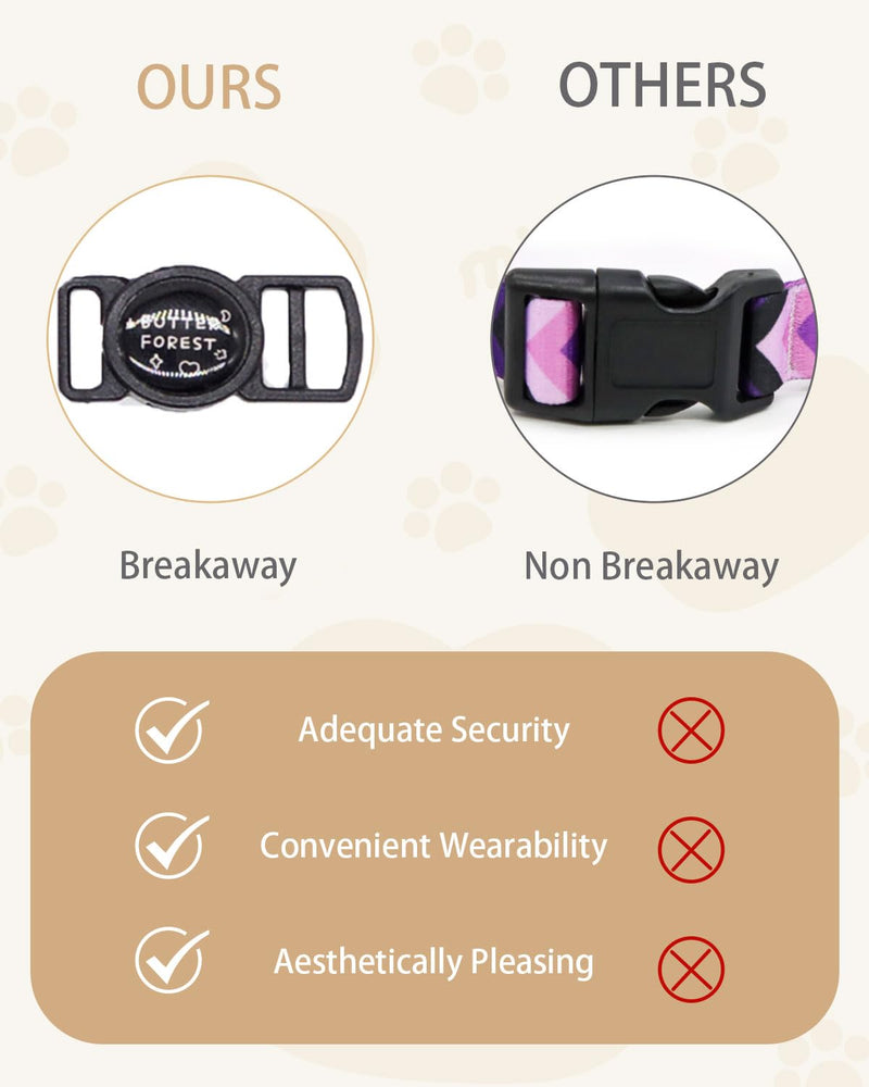 Furry Breakaway Cat Collar with Bell, Adjustable 7.87"-11.78" Kitten Collar, Suitable for All Types of Cats and Small Dogs (M, Brown) M - PawsPlanet Australia