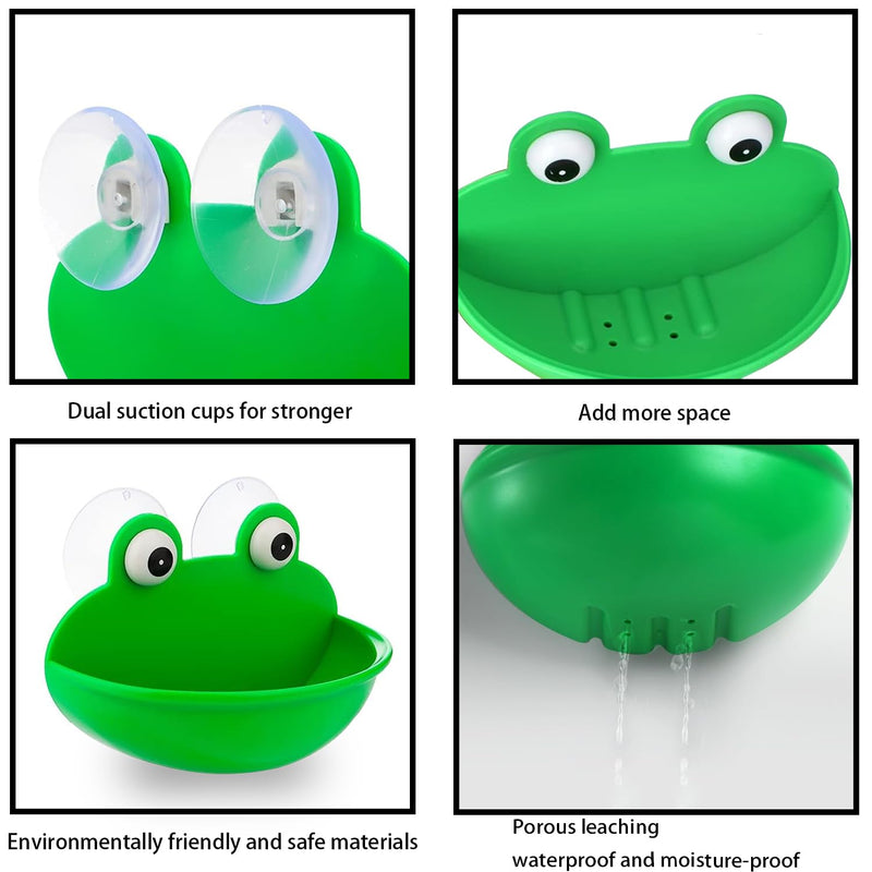 Frog Habitat with Suction Cup, 2 Pcs Cute Fish Tank Accessories Frog Dish Holder Frog Decor Frog Terrarium Decor for Tree Frog Toad Tadpole, Plastic, Green - PawsPlanet Australia