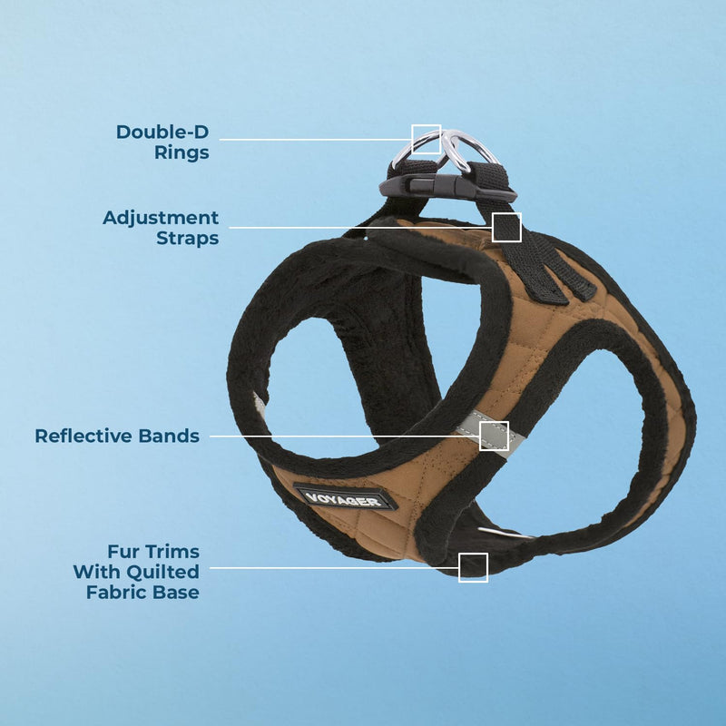Voyager Step-In Plush Dog Harness – Soft Plush, Step In Vest Harness for Small and Medium Dogs by Best Pet Supplies - Harness (Beige Plush), M (Chest: 16 - 18") Harness (Beige Plush) M (Chest: 16 - 18") - PawsPlanet Australia