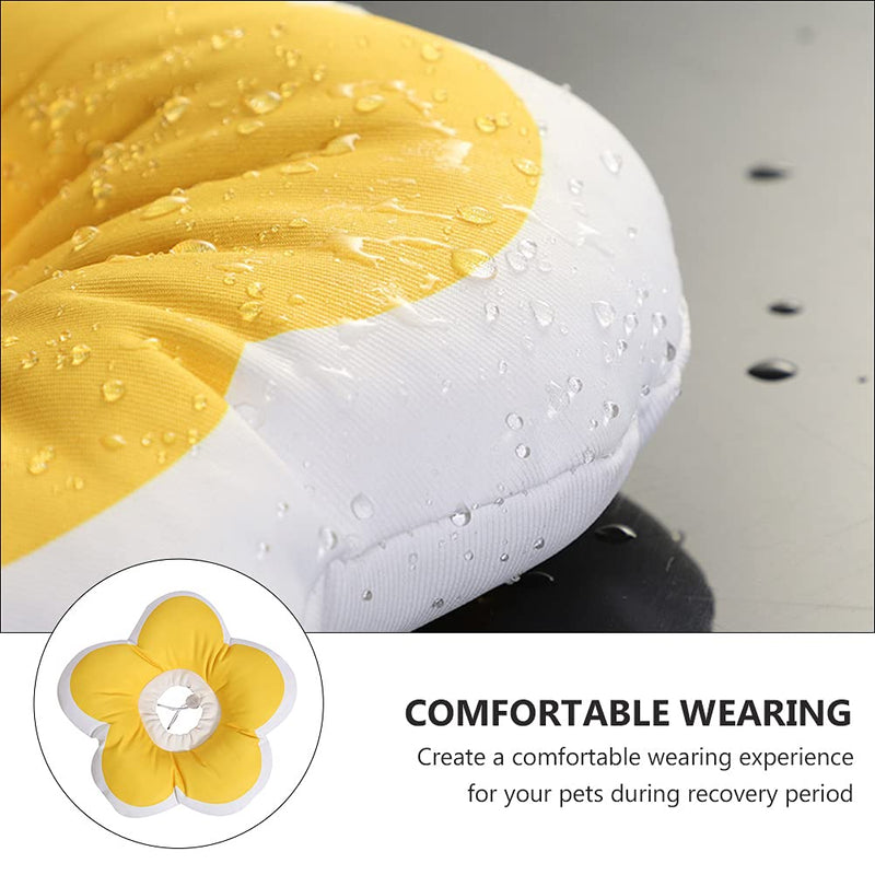 POPETPOP Soft Cat Cone Collar – Waterproof Recovery Elizabethan Collar Prevents Licking & Biting, Lightweight Washable Fabric Flower Design for Post-Surgery Healing, Fits Cats & Kittens