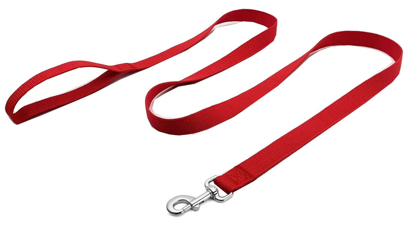Strong Nylon Dog Leash, 4FT/ 5 FT/ 6FT Dog Leashes for Medium Large Dogs(4FT, Red) - PawsPlanet Australia