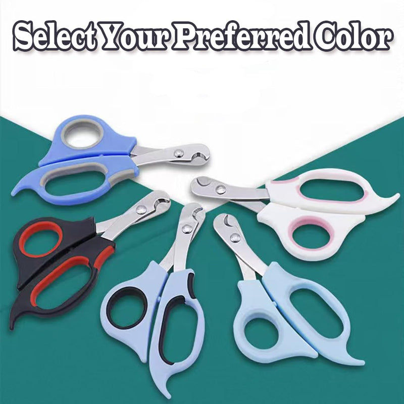 Pet Nail Clippers, Stainless Steel Cat Nail Cutter with Non-Slip Handle Dog Claw Trimmers,Suitable for Small Pet Breeds Such As Puppies, Cats and Rabbits (White) White