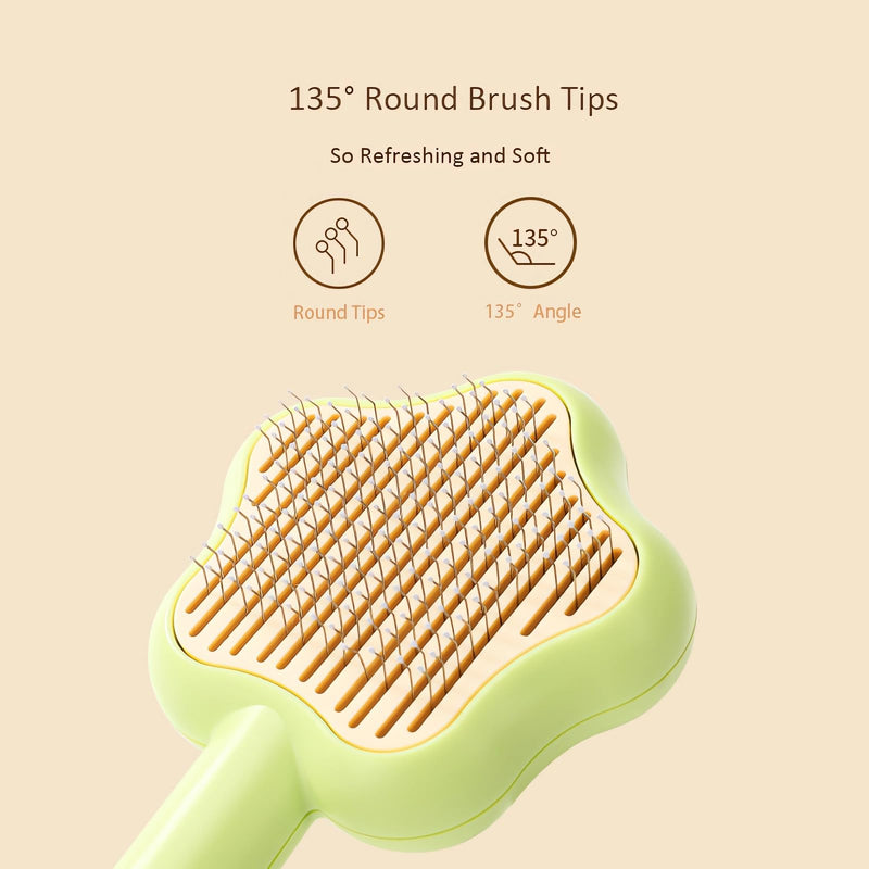 Cat Brush Dog Brush Cat Hair Brush with Release Button Cat Brush for Shedding Pets Brushs Pet Hair Cleaner Brush Self-cleaning Cats Comb Cat Grooming Supplies Brush for Short Long Hair Cat Dog - PawsPlanet Australia