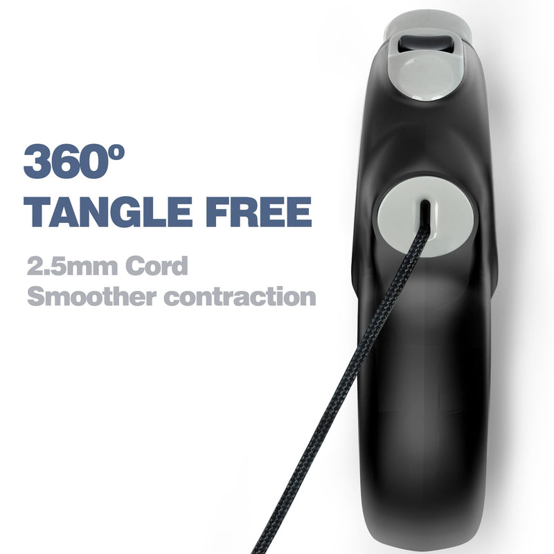 Fida 9m/30FT Retractable Dog Lead Cord, Heavy Duty Dog Leads for Medum/Large Dogs, Tangle Free Extendable Lead for Dogs Up to 50kg/110lbs, Black - PawsPlanet Australia
