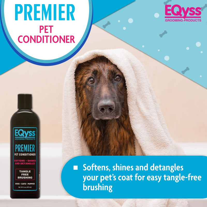 EQyss Premier Pet Conditioner -Softens, Shines, Moisturizes and Detangles - Safe for Dogs, Cats & Puppies - ph Balanced, USA Made